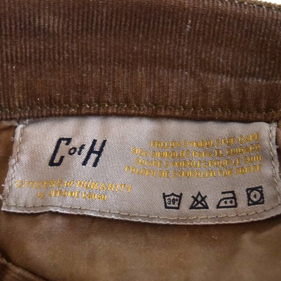 Citizens of Humanity Avedon Velvet Corduroy Pants in Chocolate Brown - Picture 9 of 12